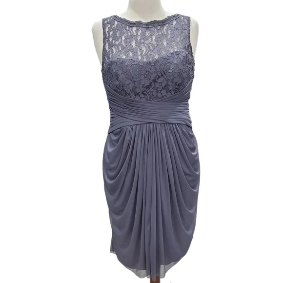 davids bridal cocktail dress David's Bridal, The Edit by DB Studio Women's Formal Drop Waist Mini Dress, Short, Satin